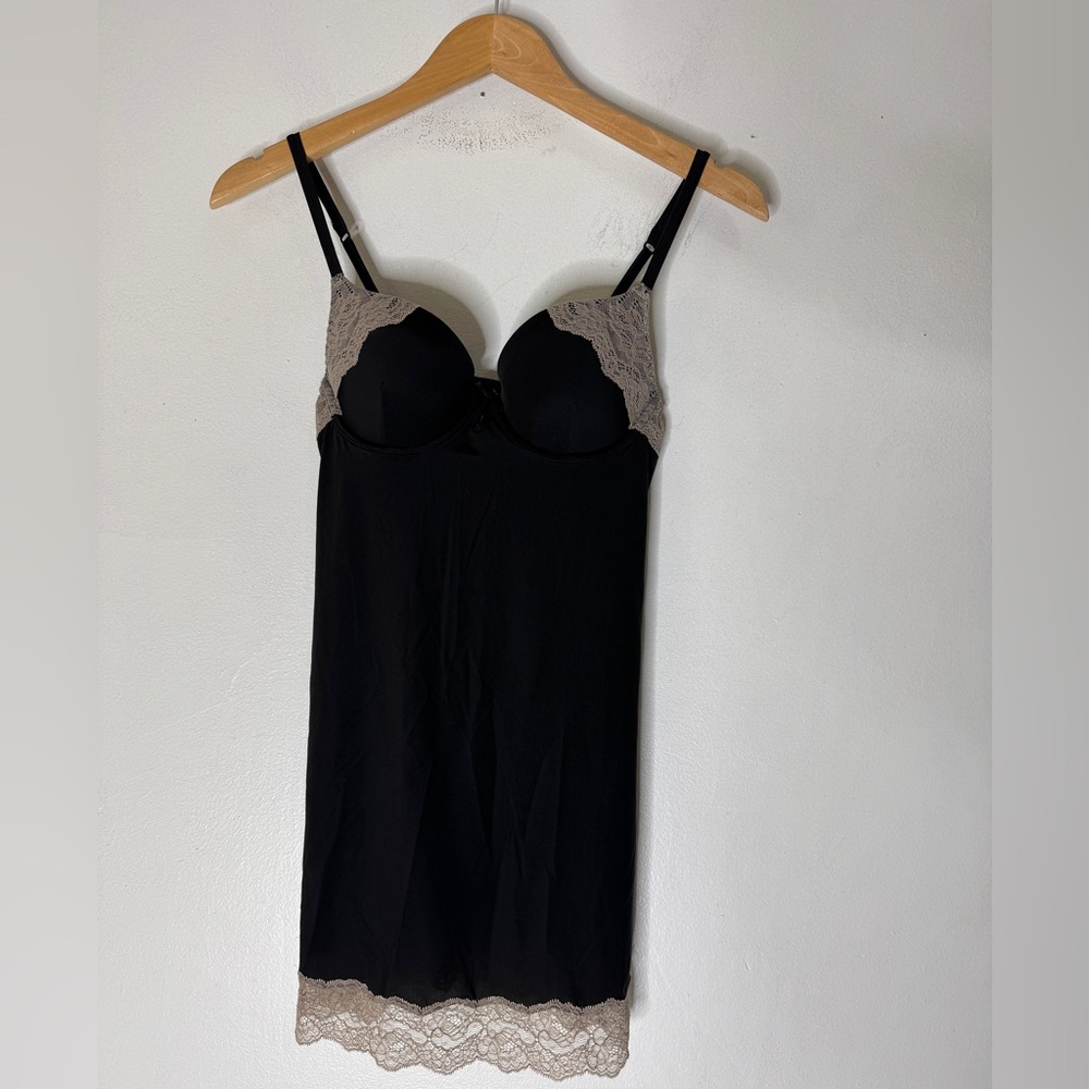 Victoria's Secret Short‎ Nightgown w/Underwire Women 34B Black Sleeveless New